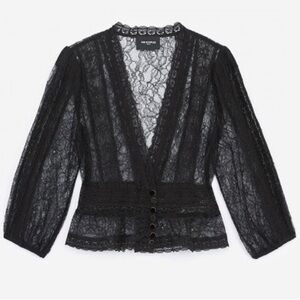 The Kooples Black Lace Blouse